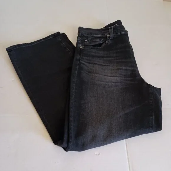 AG (Adriano Goldschmied) Black Brinley Mid Rise Straight Jeans Waist 32 - Picture 16 of 16